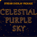Twitch Overlay Package in Celestial Purple Sky style