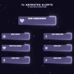 Twitch Overlay Package in Purple LoFi Style