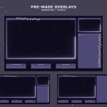 Twitch Overlay Package in Purple LoFi Style