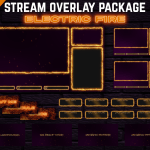 Twitch Overlay Package in Electric Fire style