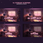 Twitch Overlay Package in Pink LoFi Style