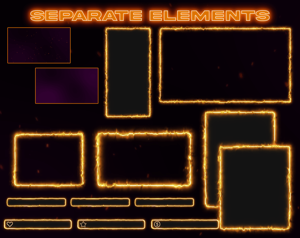 Twitch Overlay Package in Electric Fire style