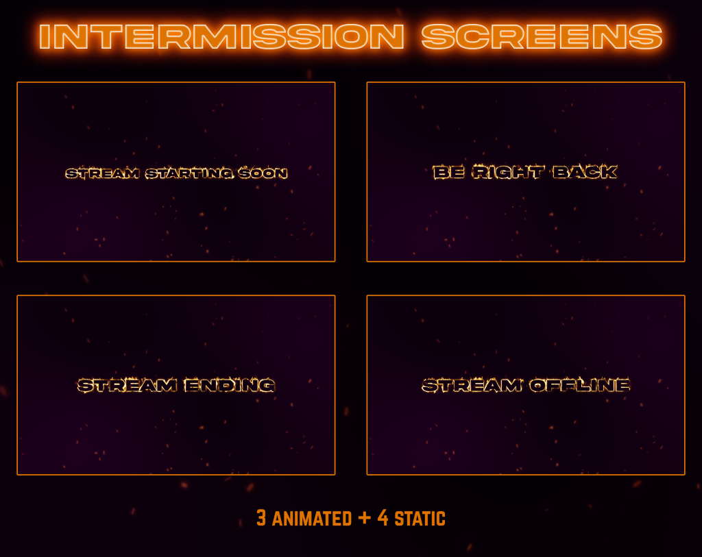 Twitch Overlay Package in Electric Fire style