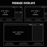 Twitch Overlay Package in dark colors with Retro Computer style