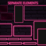 Twitch Overlay Package With Neon Lights in Pink Colors