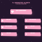 Twitch Overlay Package in Pink LoFi Style