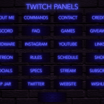 Twitch Overlay Package With Neon Lights in Blue Colors