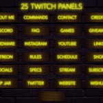 Twitch Overlay Package With Neon Lights in Yellow Colors
