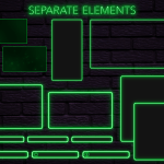 Twitch Overlay Package With Neon Lights in Green Colors