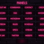 Twitch Overlay Package With Neon Lights in Pink Colors