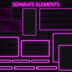 Twitch Overlay Package With Neon Lights in Magenta Colors