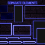Twitch Overlay Package With Neon Lights in Blue Colors