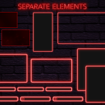 Twitch Overlay Package With Neon Lights in Red Colors