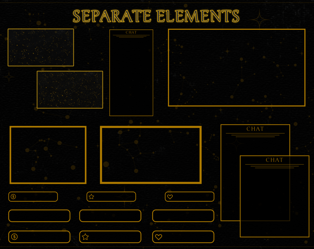 Twitch Overlay Package in Celestial Stars style