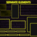 Twitch Overlay Package With Neon Lights in Yellow Colors