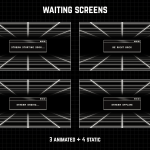 Twitch Overlay Package in dark colors with Retro Computer style