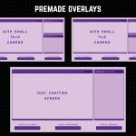 Twitch Overlay Package in purple colors with Retro Computer style