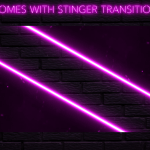 Twitch Overlay Package With Neon Lights in Magenta Colors