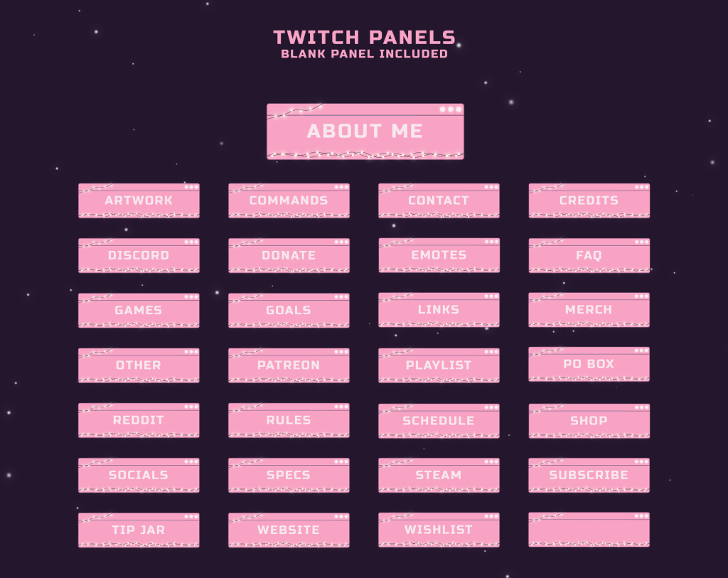 Twitch Overlay Package in Pink LoFi Style