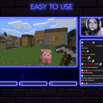 Twitch Overlay Package With Neon Lights in Blue Colors
