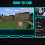 Twitch Overlay Package With Neon Lights in Cyan Colors