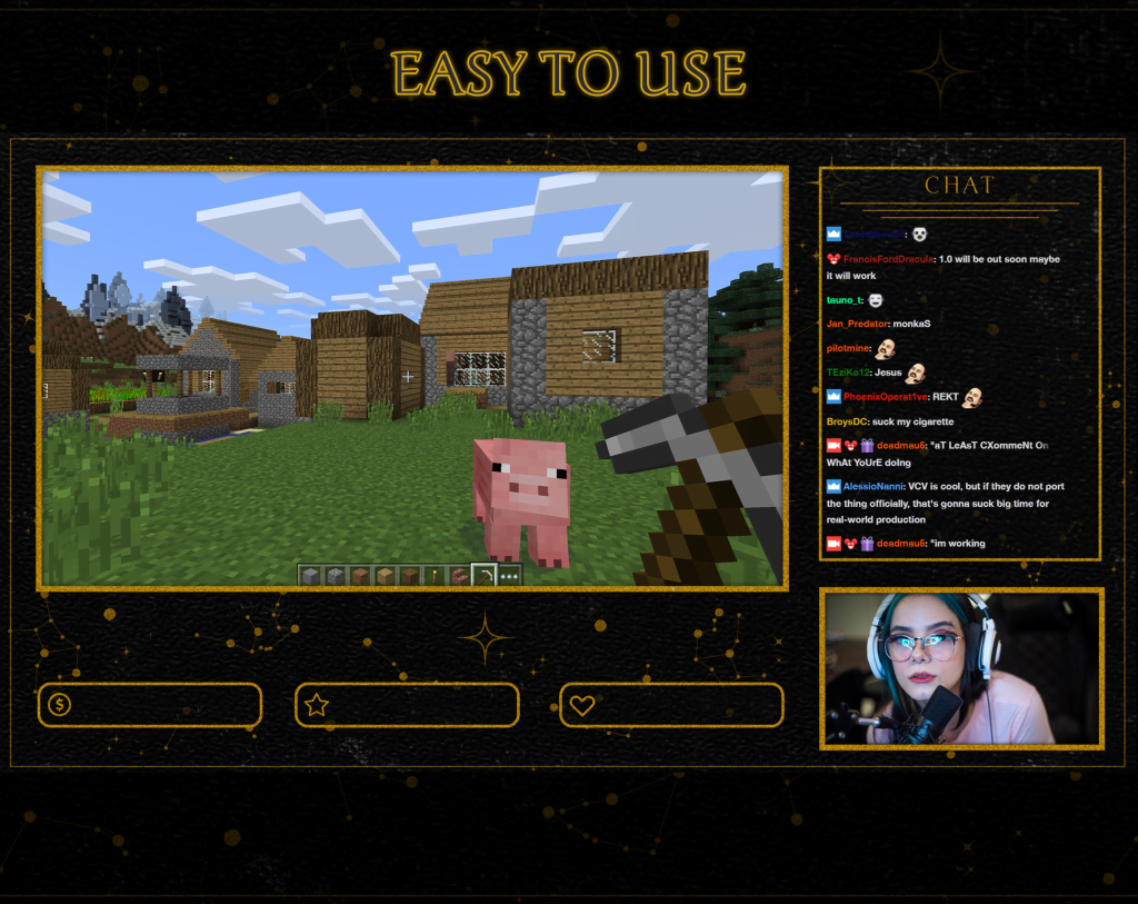 Twitch Overlay Package in Celestial Stars style