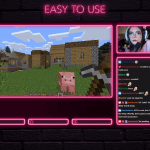 Twitch Overlay Package With Neon Lights in Pink Colors
