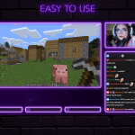 Twitch Overlay Package With Neon Lights in Purple Colors