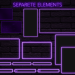 Twitch Overlay Package With Neon Lights in Purple Colors