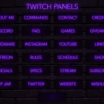Twitch Overlay Package With Neon Lights in Purple Colors