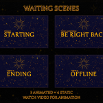 Twitch Overlay Package in Celestial Purple Sky style