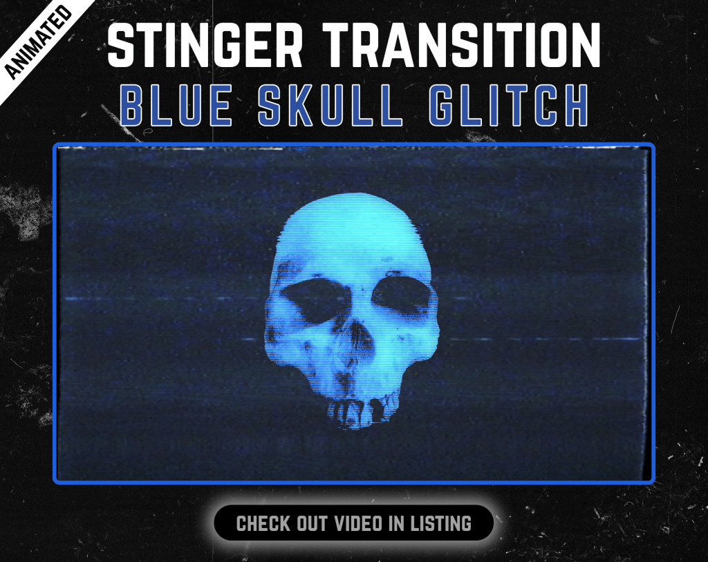 Stinger Transition with skull glitch for streaming horror games