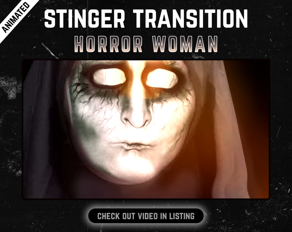 Stinger Transition with woman face for streaming horror games