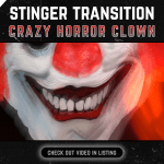 Stinger Transition with clown face for streaming horror games