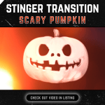 Stinger Transition with halloween pumpkin for streaming horror games