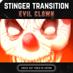 Stinger Transition with evil clown for streaming horror games