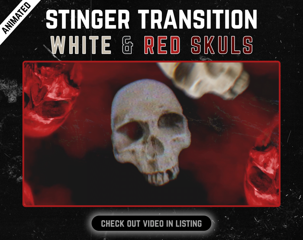 Stinger Transition with skull glitch for streaming horror games