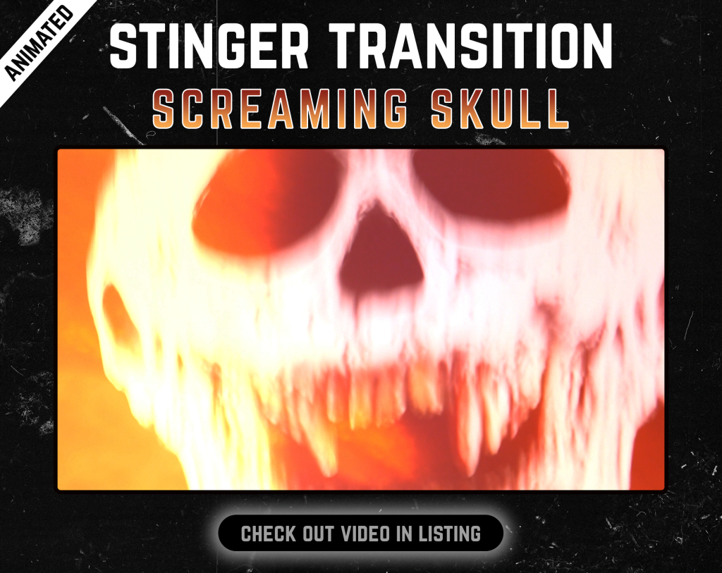 Stinger Transition with Skulls for streaming horror games