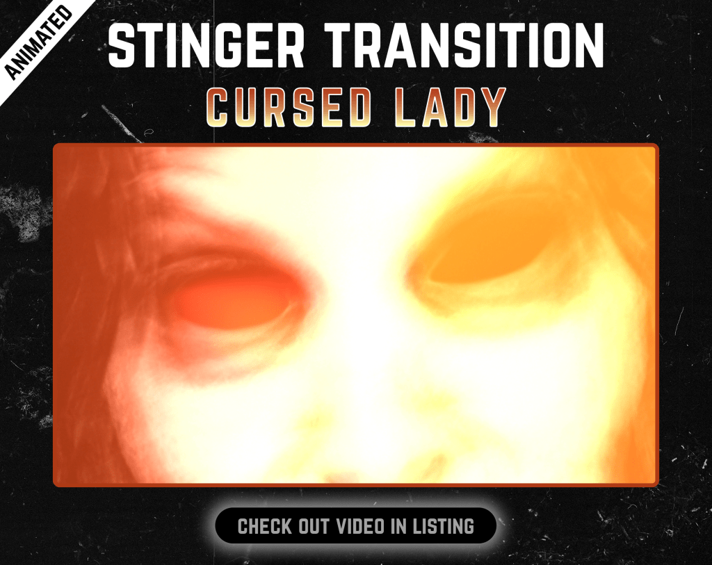 Stinger Transition with woman face for streaming horror games