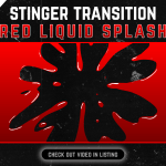Red Liquid Splash Stinger Transition for streaming