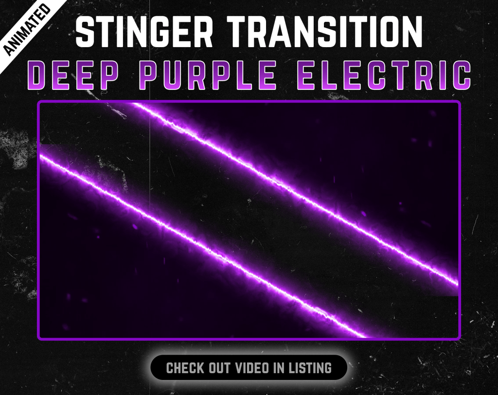 Purple Electric Neon Stinger Transition for streaming