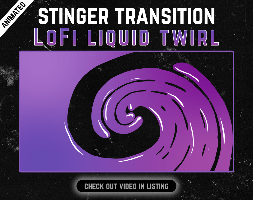 Purple Lofi Liquid Stinger Transition for streaming