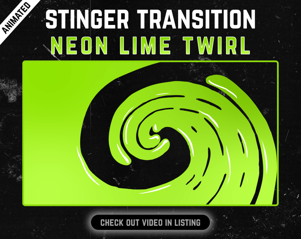 Green Lime Neon Liquid Stinger Transition for streaming