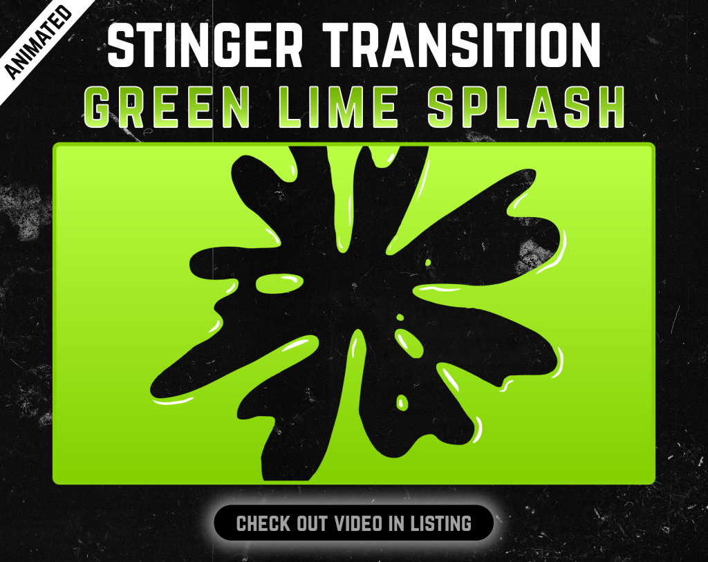 Green Liquid Splash Stinger Transition for streaming