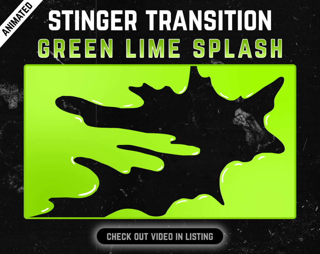 Green Color Liquid Stinger Transition for streaming