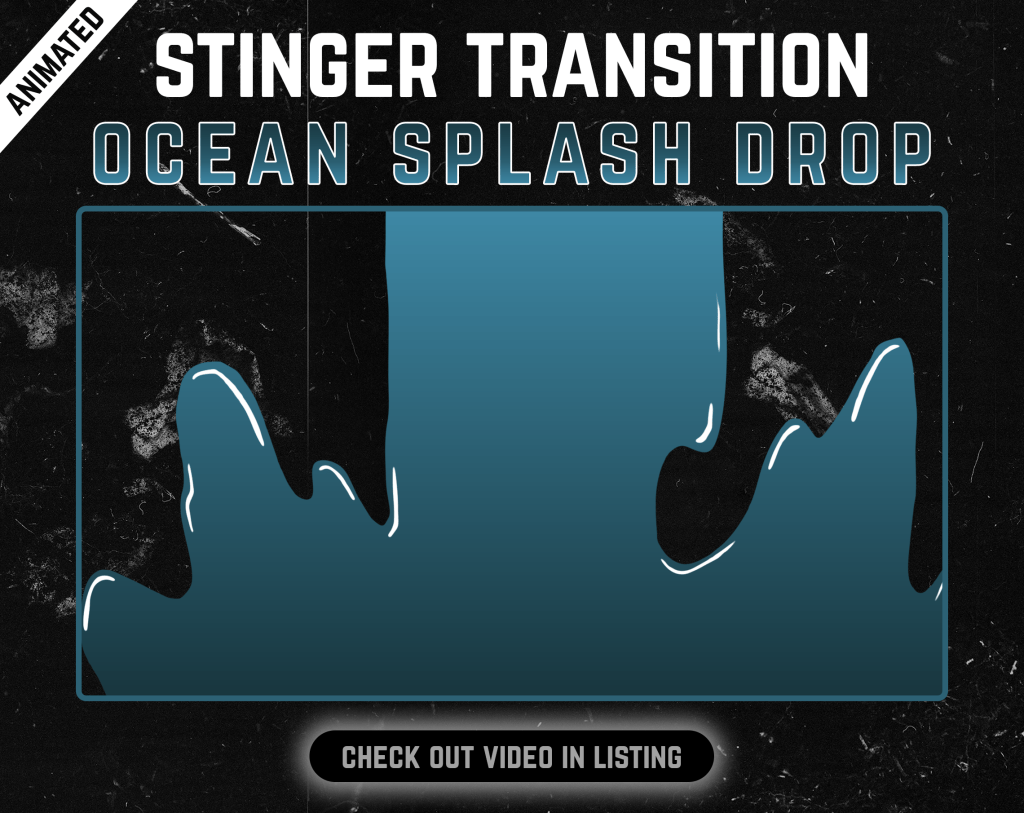 Ocean Blue Color Liquid Stinger Transition for streaming