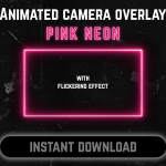 Pink Neon webcam frame overlay for streaming on twitch