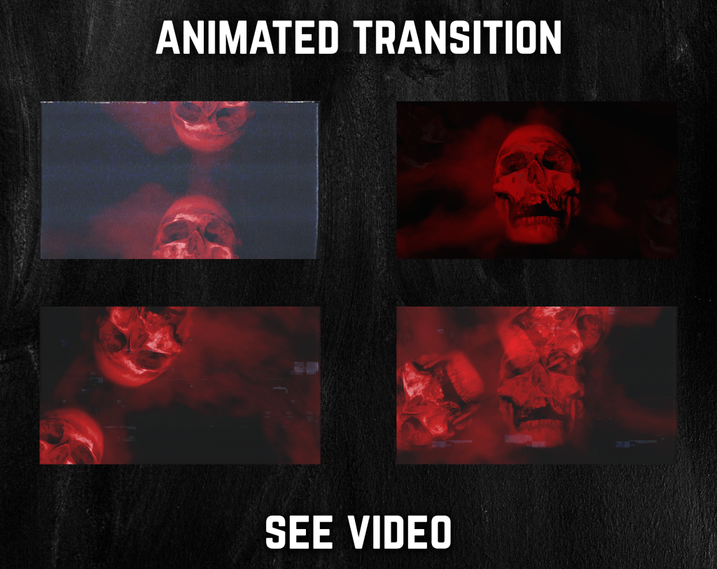 Stinger Transition with skull glitch for streaming horror games