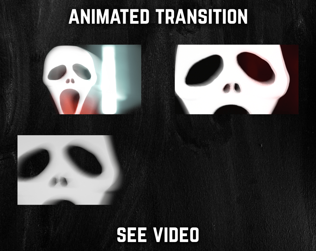 Stinger Transition with scream face for streaming horror games