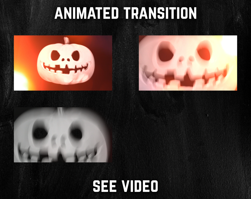 Stinger Transition with halloween pumpkin for streaming horror games